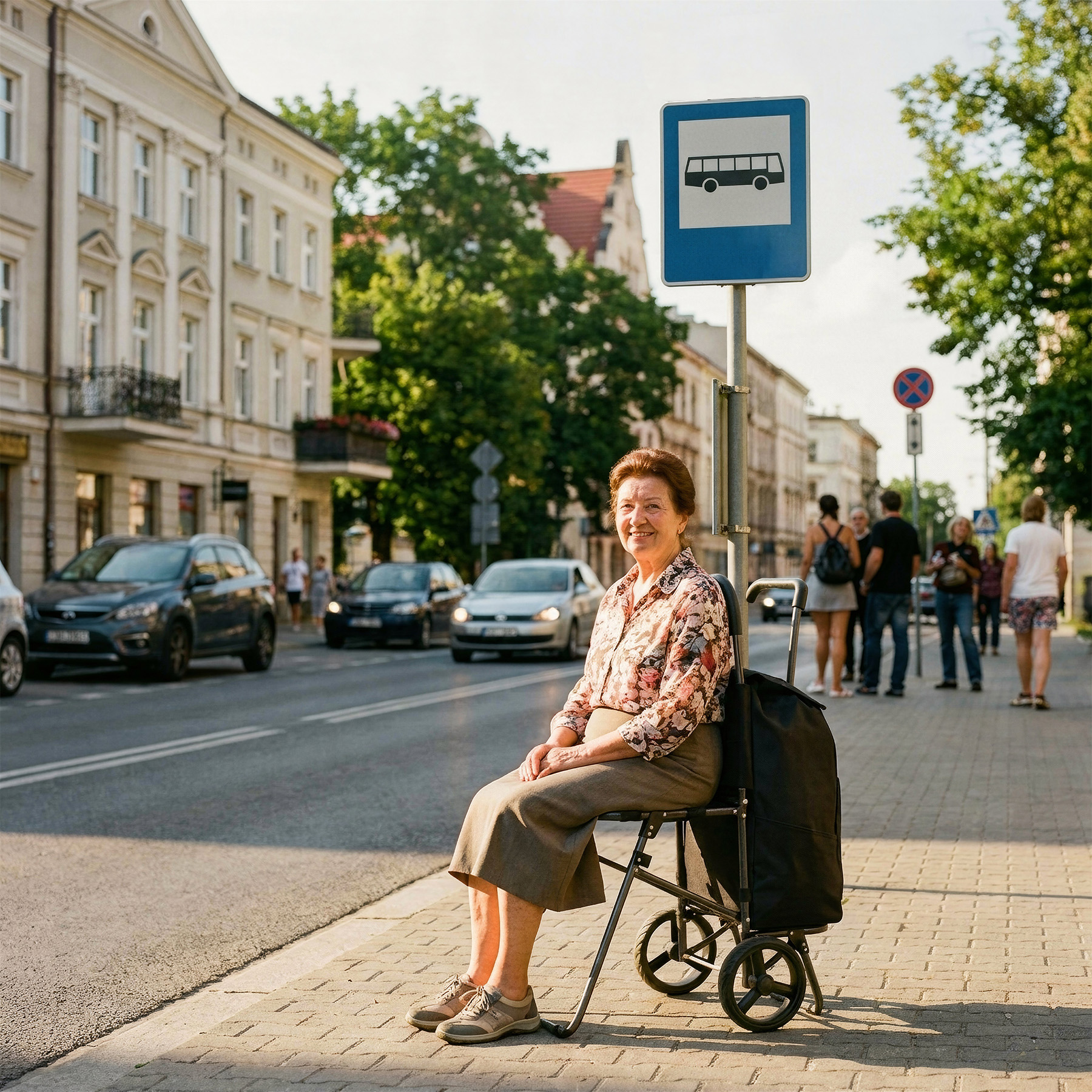 Nákupní taška na kolečkách NILS NC4303 černá se sedátkem, 40 litrů