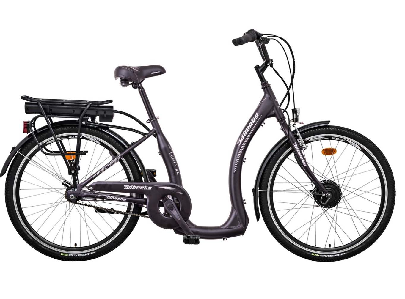Elektrokolo pro seniory Liberty Comfy AL Nexus 7spd. 26", 36V/14 Ah, černé matné
