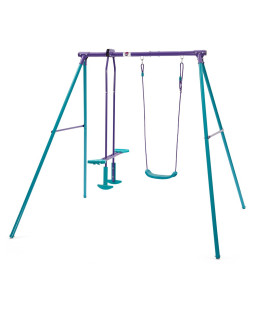 Zahradní dětská kovová houpačka Plum 2v1, 210x178x183cm