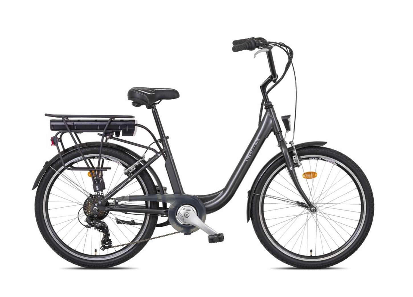Liberty elektrokolo e-RUE 6 spd 24" zadní motor, 36V/10,4Ah, 2026 antracitové