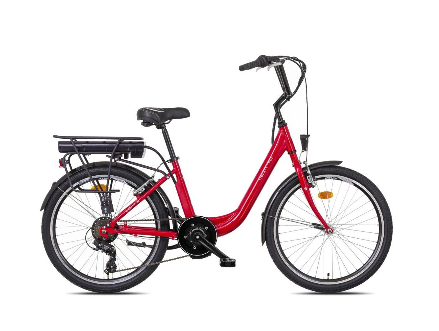 Liberty elektrokolo e-RUE 6spd 24" středový motor, 2026 červené