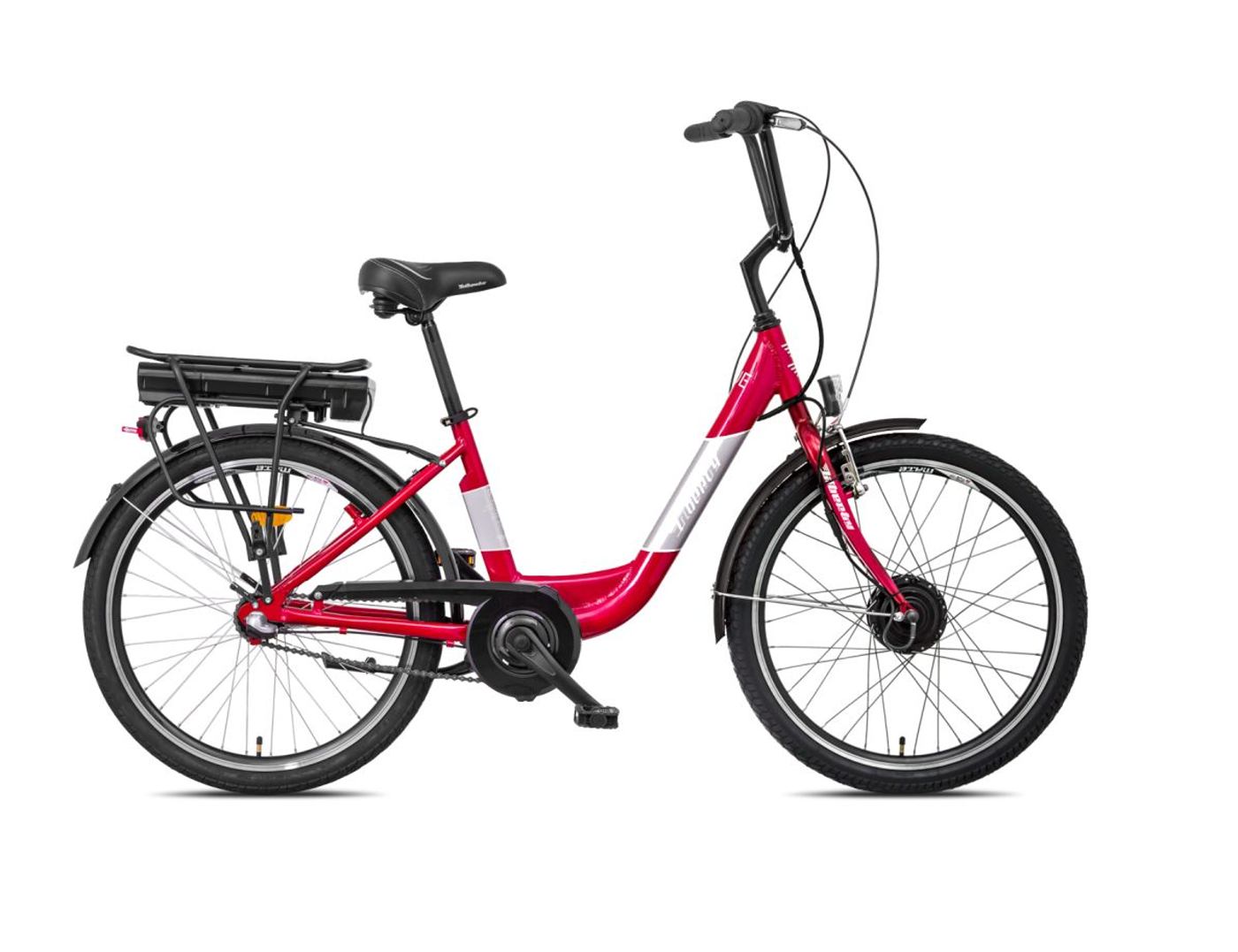 Elektrokolo Liberty e-RUE Nexus 7spd 24" přední motor, 36V/10,4Ah, růžové