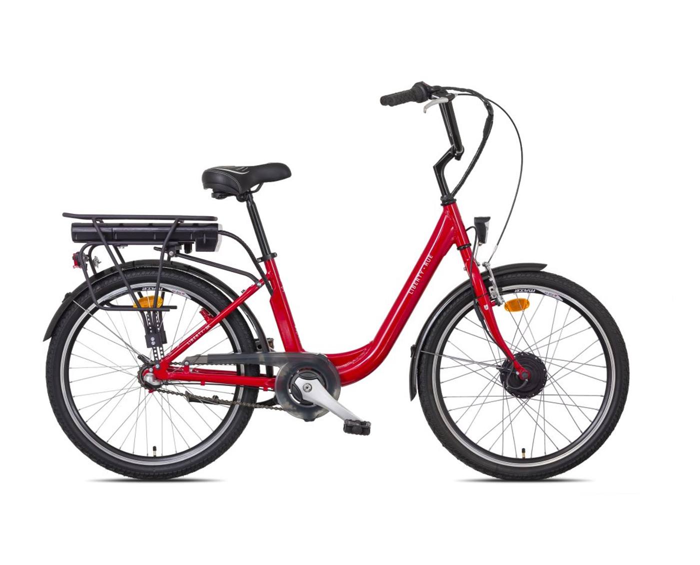 Elektrokolo Liberty e-RUE Nexus 7spd 24" přední motor, 36V/14Ah, červené