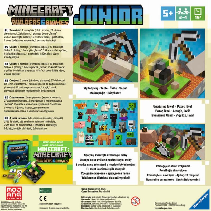 Minecraft - Builders & Biomes Junior, desková hra