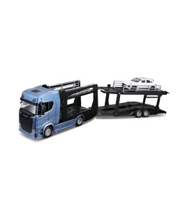 Bburago Multicar Carrier Scania 770S a Porsche Macan 1:43