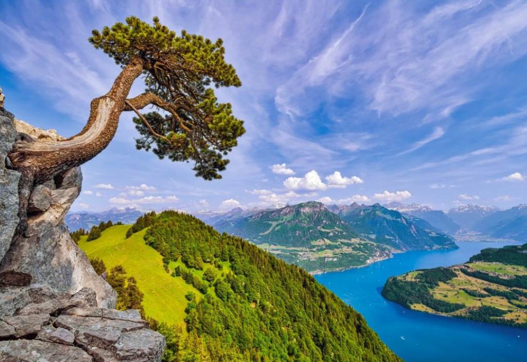 Castorland puzzle 1000 dílků - Výhled na jezero Uri, Švýcarsko