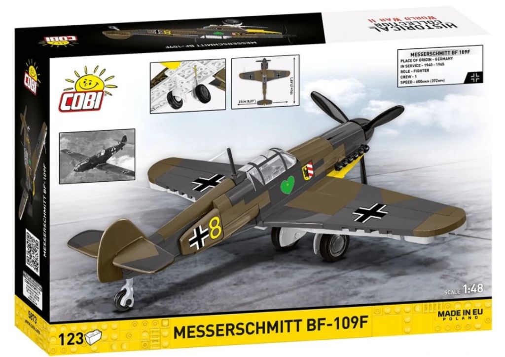 Cobi 5873 II WW Messerschmitt BF-109F, 1:48, 123 kostek