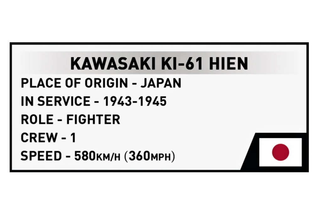 Cobi 5872 II WW Kawasaki Ki-61 Hien, 1:48, 141 kostek