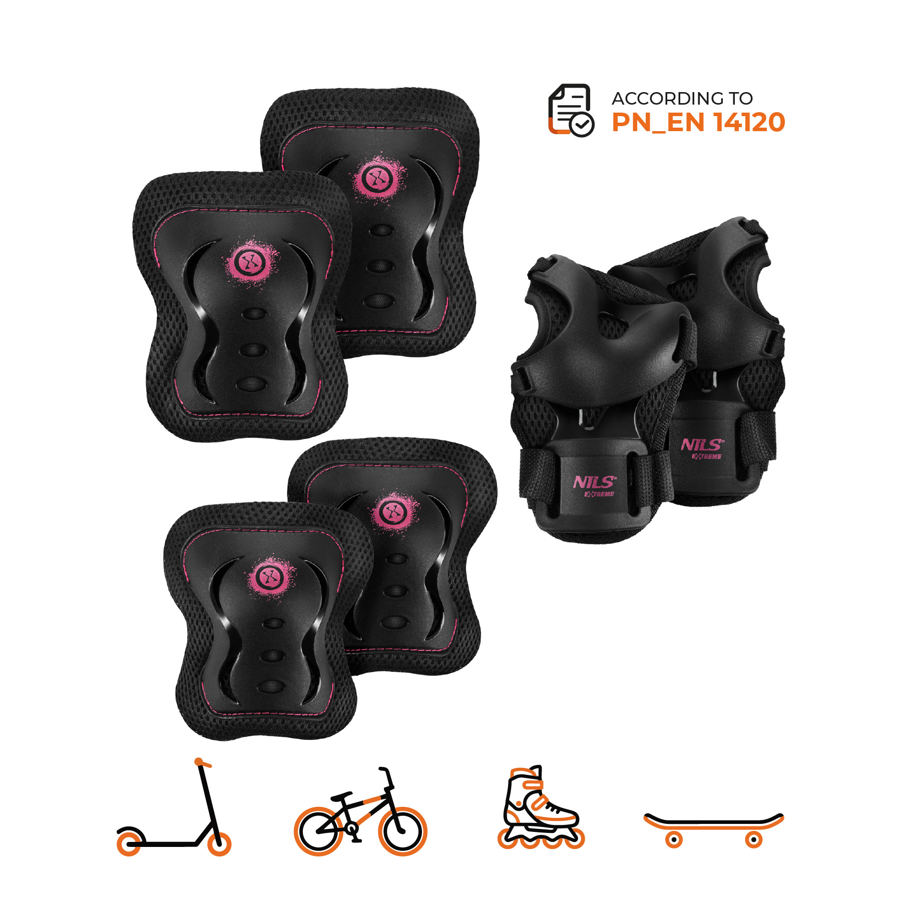 Souprava chráničů NILS Extreme H320 Fly růžová, vel. XL