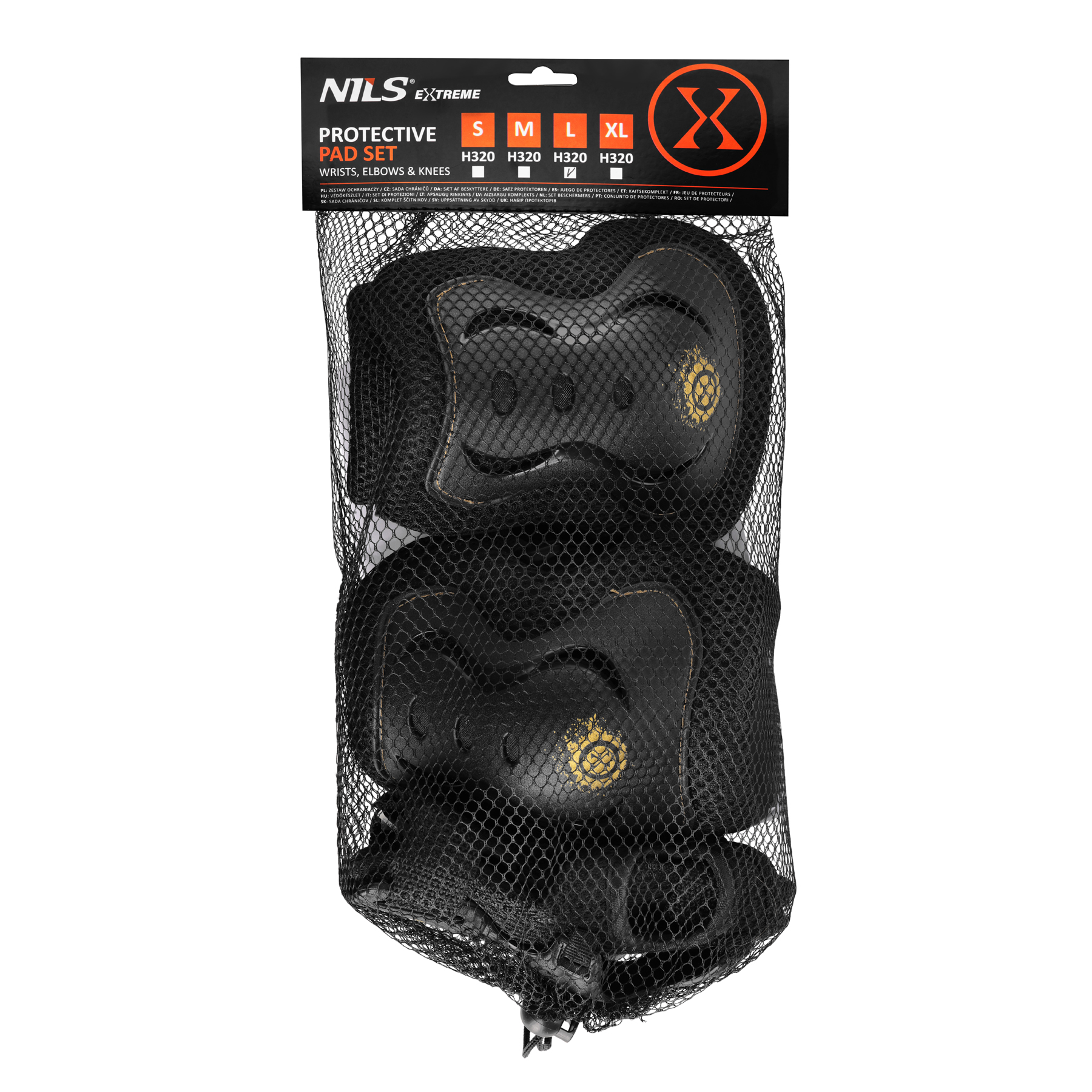 Souprava chráničů NILS Extreme H320 Fly zlatá, vel. M