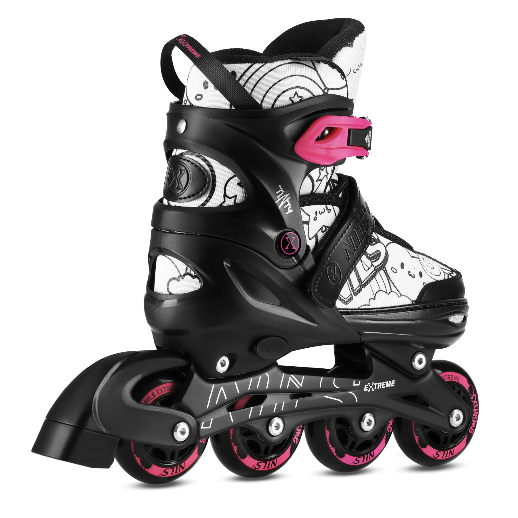 Kolečkové brusle 4v1 NILS Extreme NH10907 TINTY, růžové, vel.L (39-42)