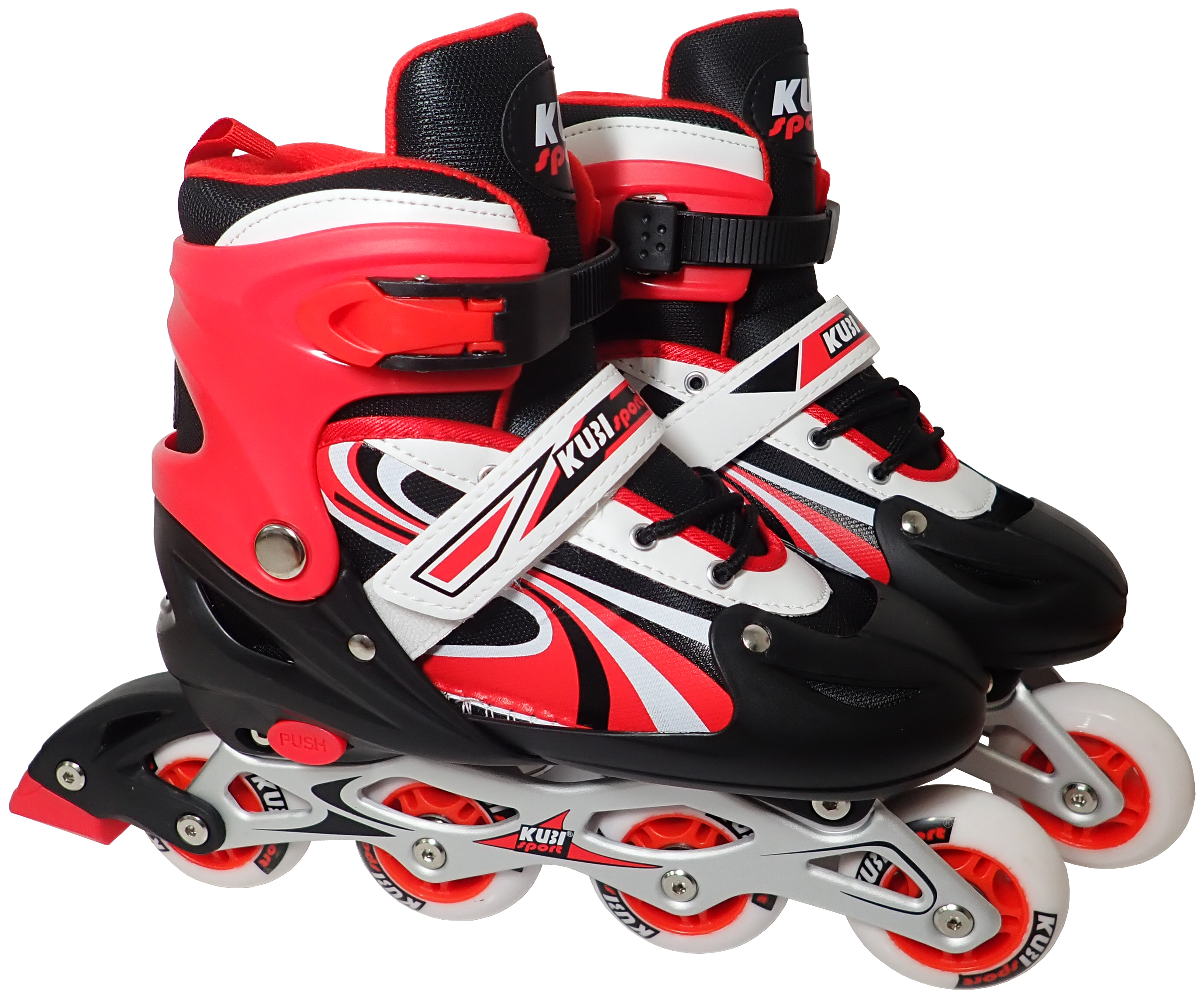Dětské inline brusle roztahovací CS310K červené velikost 28-32