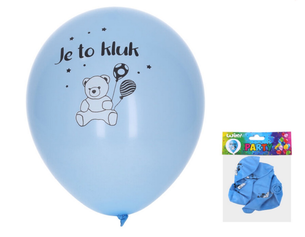 Balónek nafukovací Modrý - Je to kluk, sada 5ks