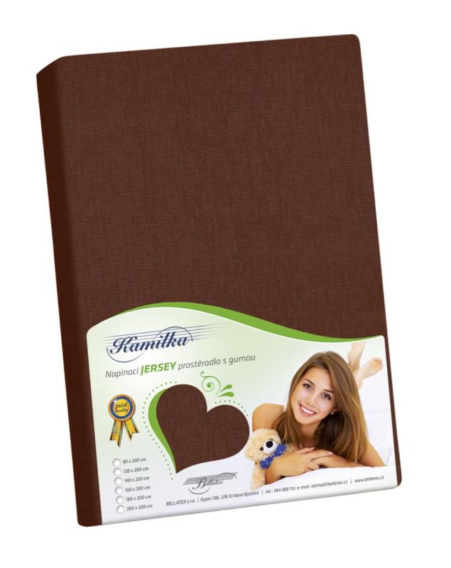 Bellatex Prostěradlo jersey - tmavě hnědá - 160x200 cm