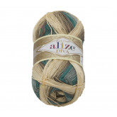 Bellatex Příze DIVA BATIK - bílá, béžová, modrá - 100g / 350 m