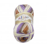 Bellatex Příze DIVA BATIK - bílá, béžová, fialová - 100g / 350 m