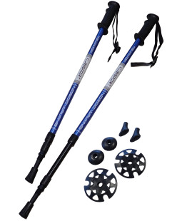 Trekové hole třídílné teleskopické Alu s antishockem, modré, 65-135 cm