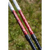 Trekové hole třídílné teleskopické Alu s antishockem, červené, 65-135 cm