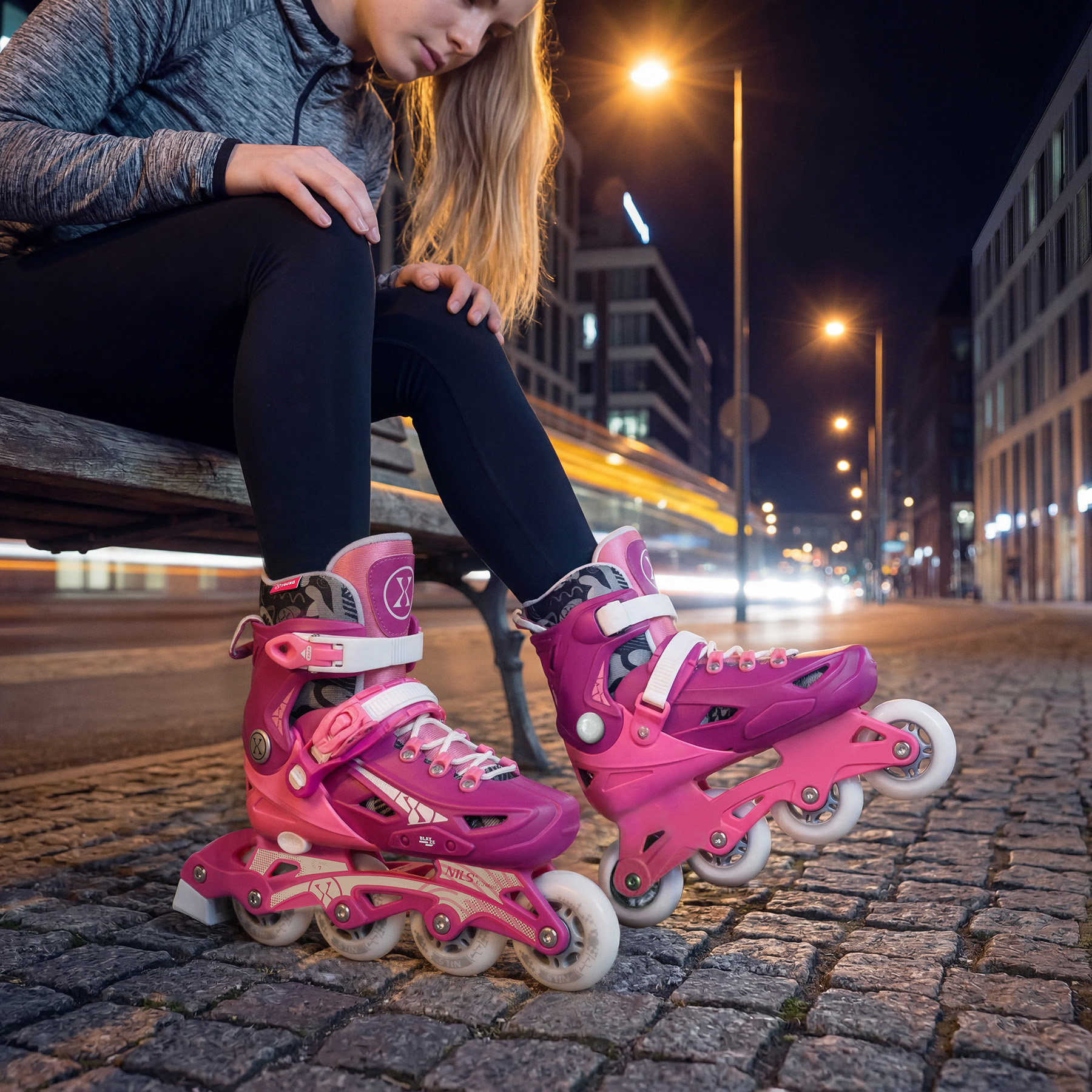 Kolečkové brusle NILS Extreme NA1055 BLAZE růžové, vel.M (35-38)