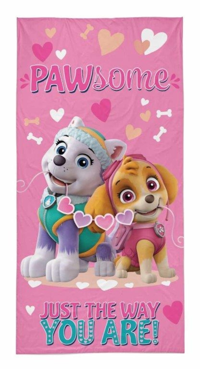 Plážová osuška Paw Patrol růžová, 70x140 cm
