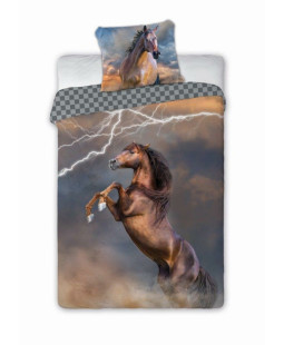 Bavlněné povlečení fototisk Hnědý hřebec, 140x200, 70x90cm