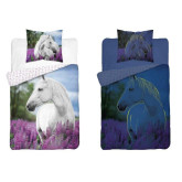 Povlečení bavlna svítící - Bílý kůň, 140x200, 70x80cm