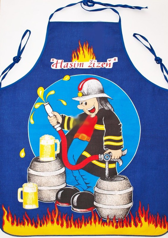 Forbyt Zástěra pro muže - motiv Hasič modrý