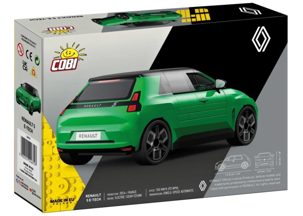 Cobi 24674 Renault 5 e-tech zelený, 1:35, 78 kostek