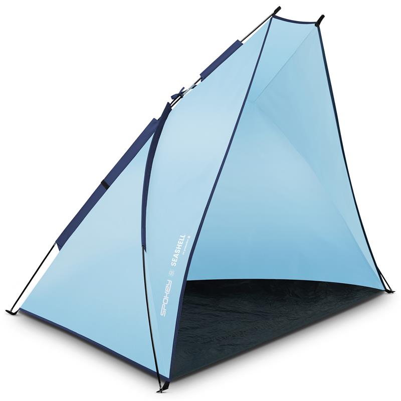 Plážový stan Spokey SEASHELL UV30, 200x120x120 cm, modrý