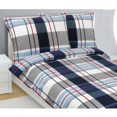 Bellatex Povlečení krep, Káro modré - 140x200, 70x90 cm