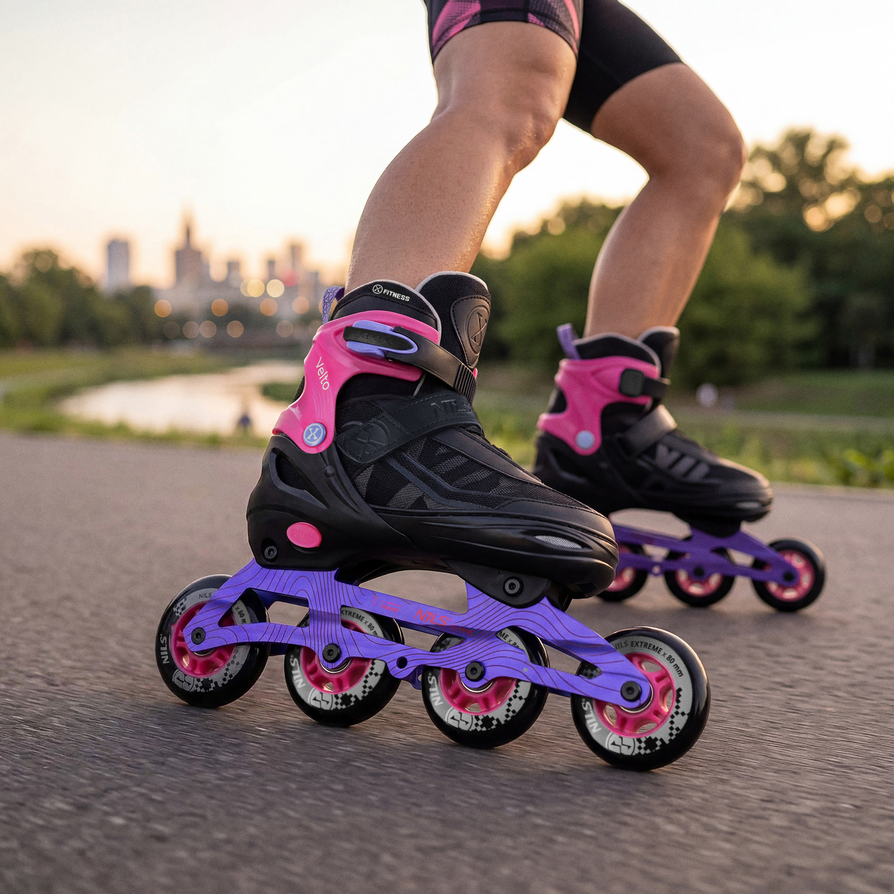 Kolečkové brusle NILS Extreme NA684 Velto růžové, vel.M (35-38)