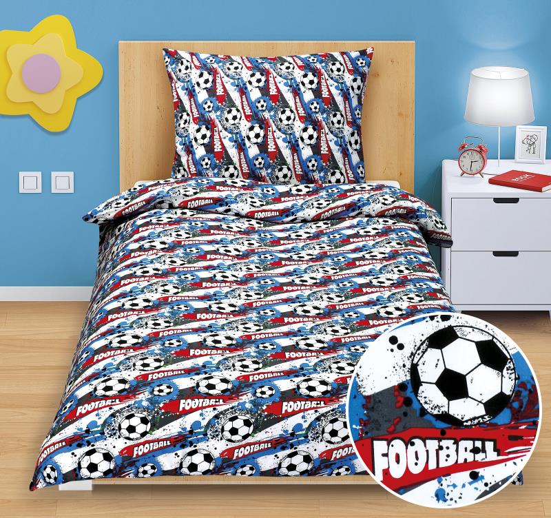 Bellatex Povlečení bavlněné Junior Fotbal, 140x200, 70x90cm