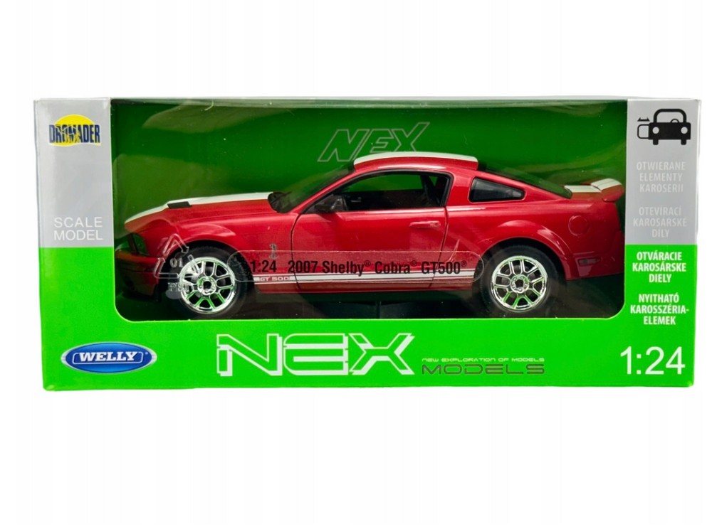 Welly Ford Shelby 2007 Cobra GT 500, Červený 1:24