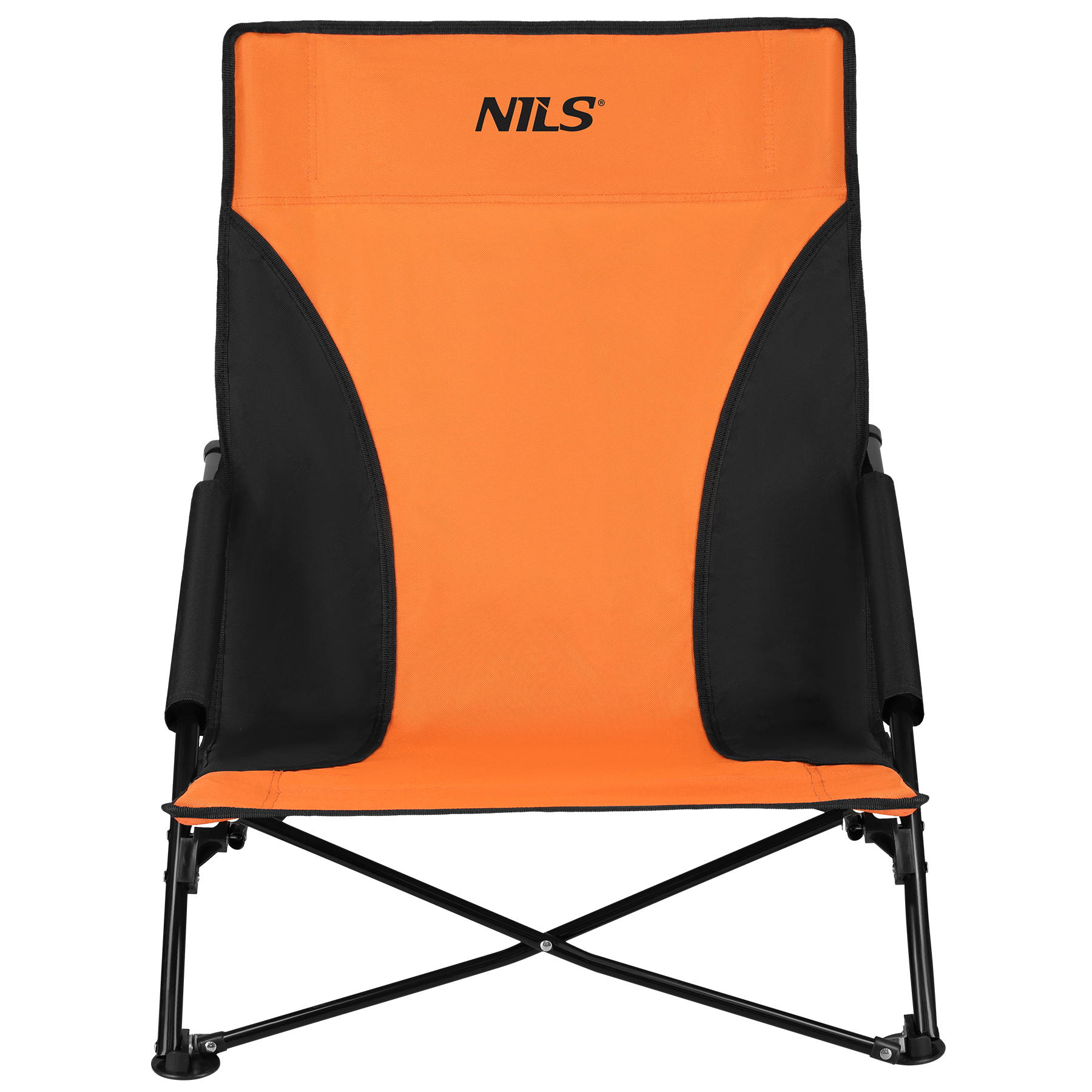 Plážové křeslo NILS NC3035 oranžovo-černé, nosnost 120 kg