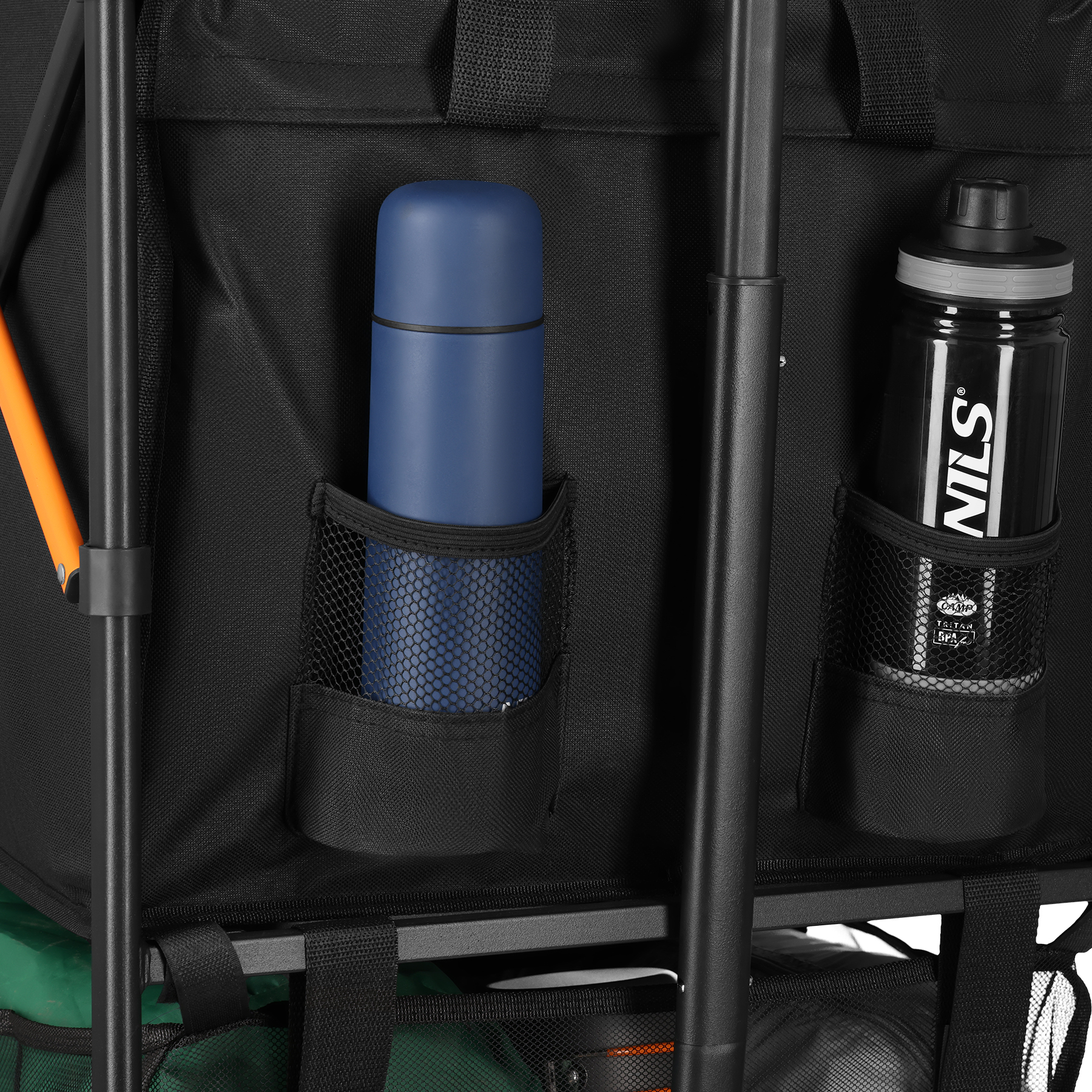 Kempingový vozík NILS Camp NC2607 XXL, 160L, černo-oranžový