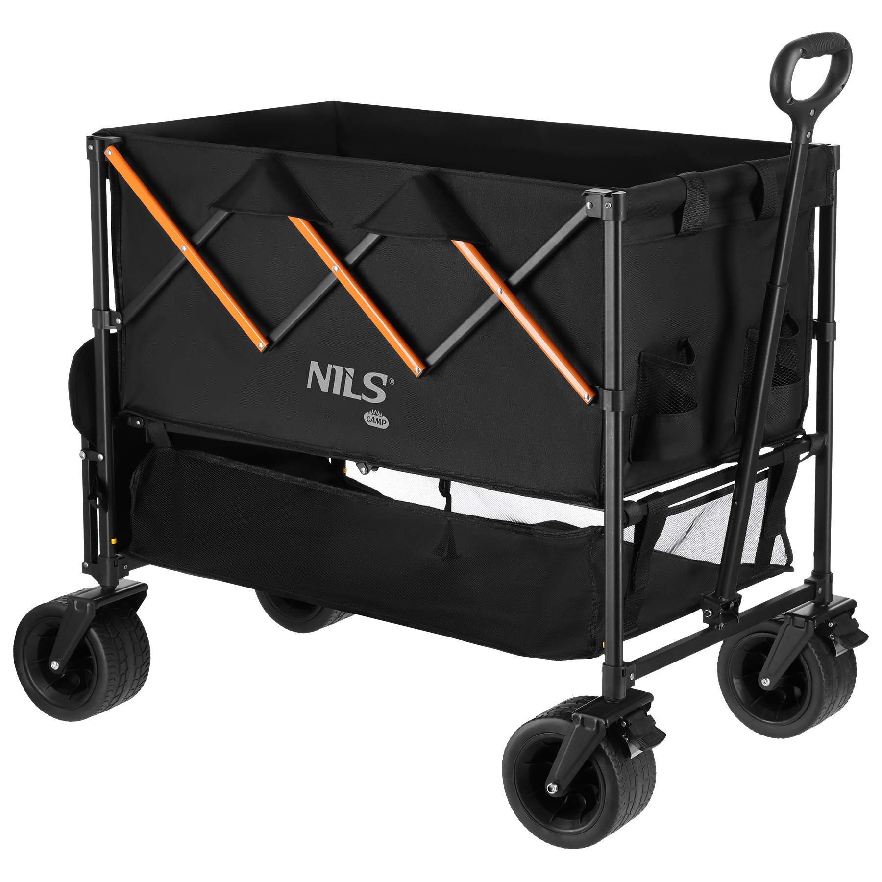 Kempingový vozík NILS Camp NC2607 XXL, 160L, černo-oranžový