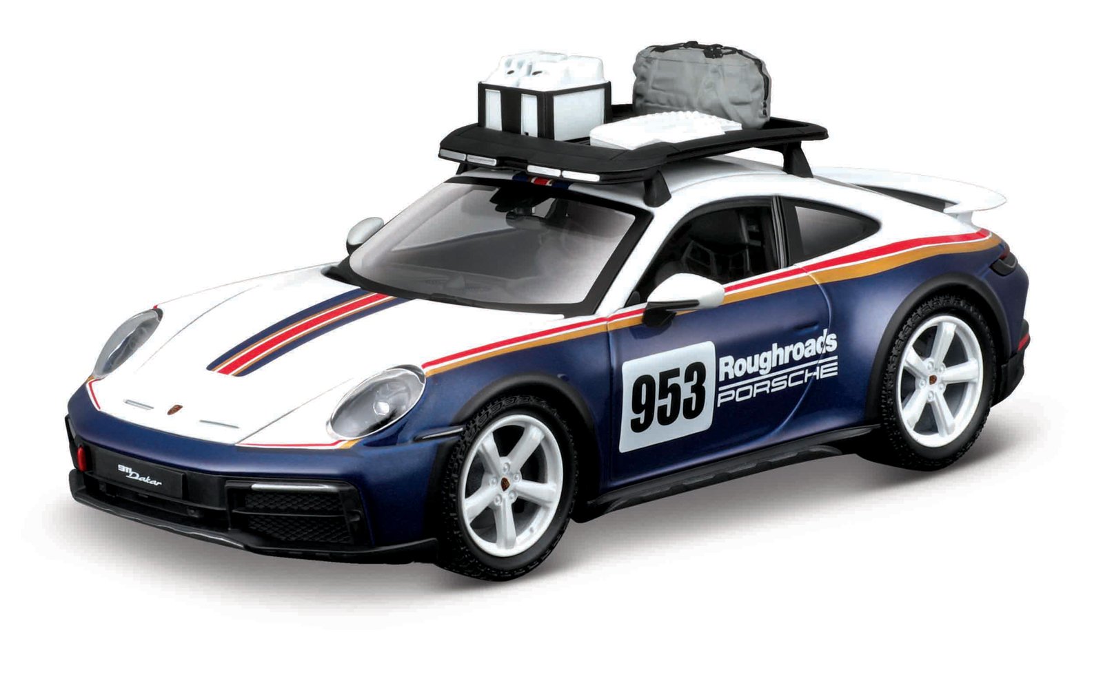 Bburago RACE, Porsche 911 Dakar bílá-modrá metalíza, 1:24