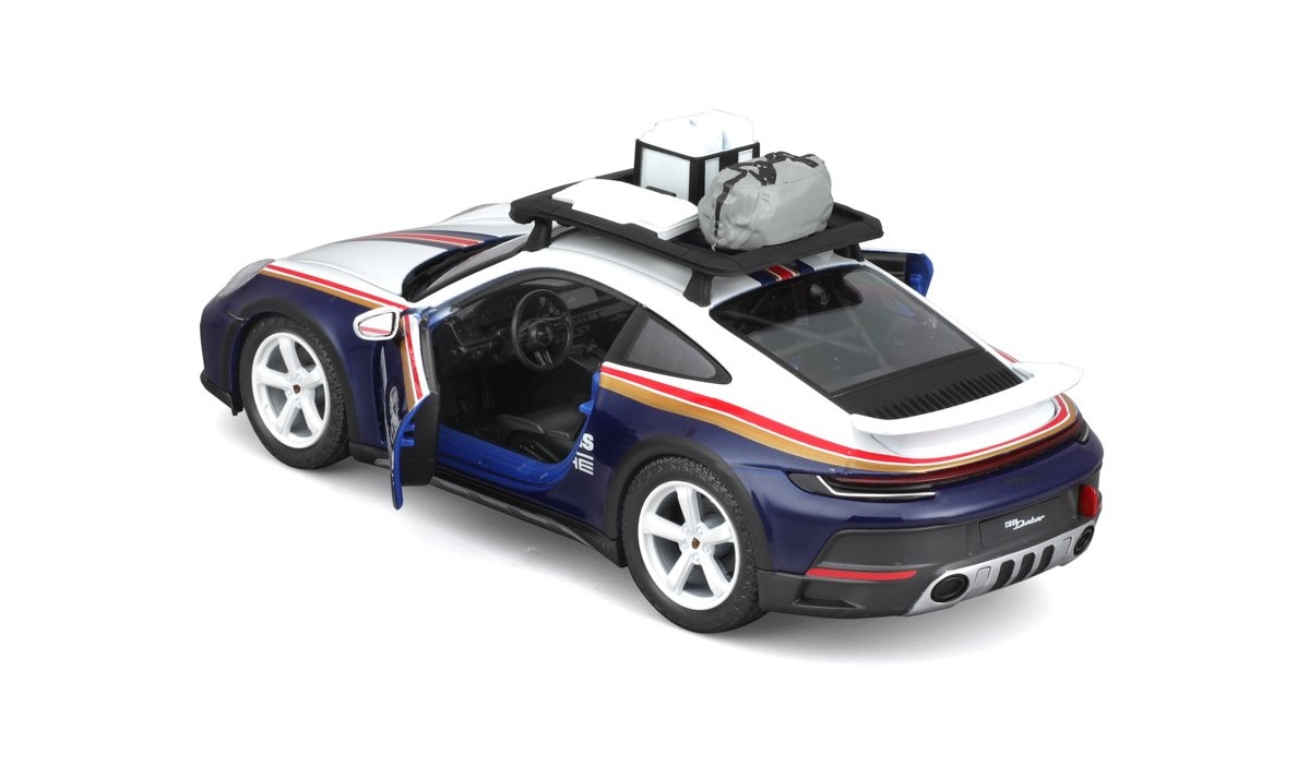 Bburago RACE, Porsche 911 Dakar bílá-modrá metalíza, 1:24