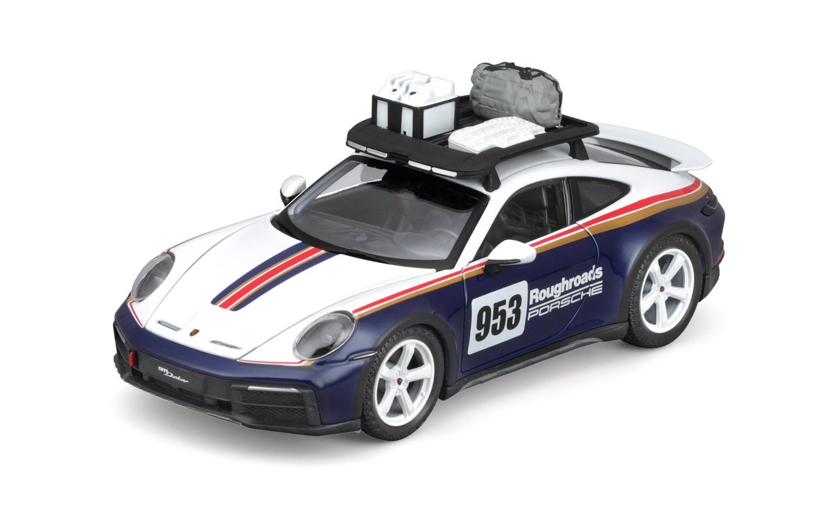 Bburago RACE, Porsche 911 Dakar bílá-modrá metalíza, 1:24