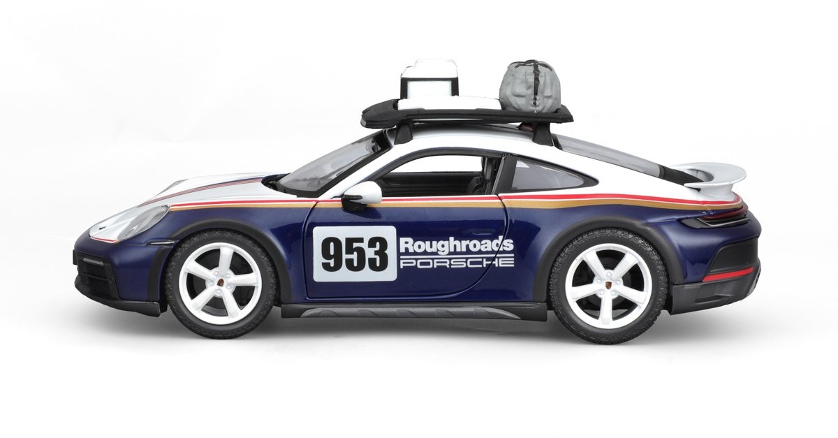 Bburago RACE, Porsche 911 Dakar bílá-modrá metalíza, 1:24
