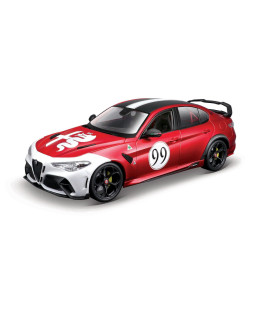 Bburago Alfa Romeo Giulia GTAm, červeno-bílá metalíza, 1:18