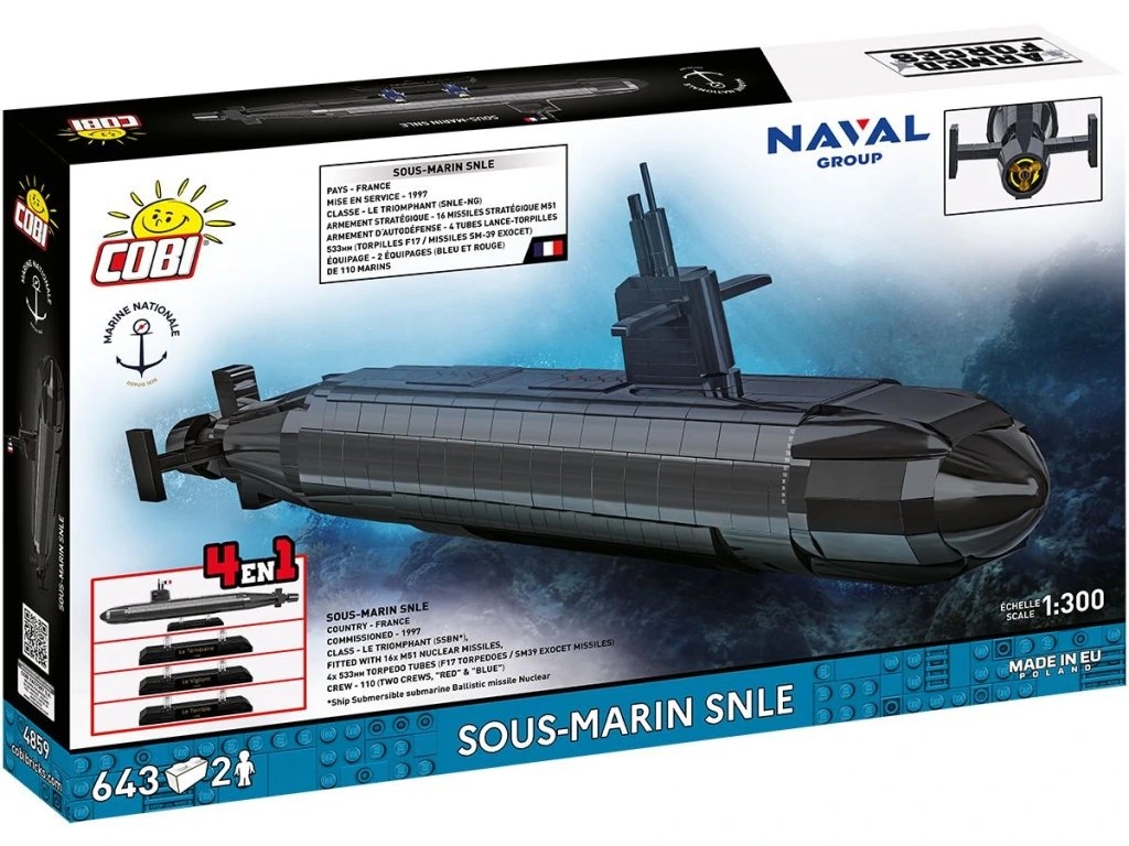 Cobi 4859 Armed Forces Sous-marin SNLE ponorka, 1:300, 643 k, 2 f
