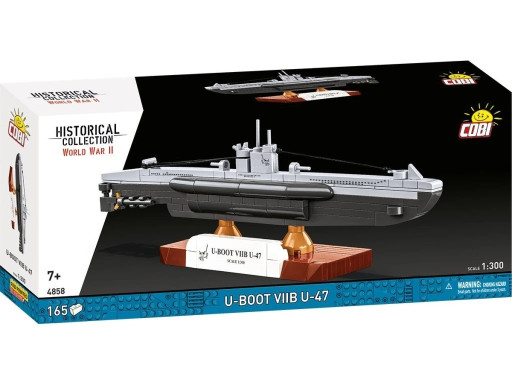 Cobi 4858 II WW Německá ponorka U-Boot VIIB U-47, 1:300, 165 kostek