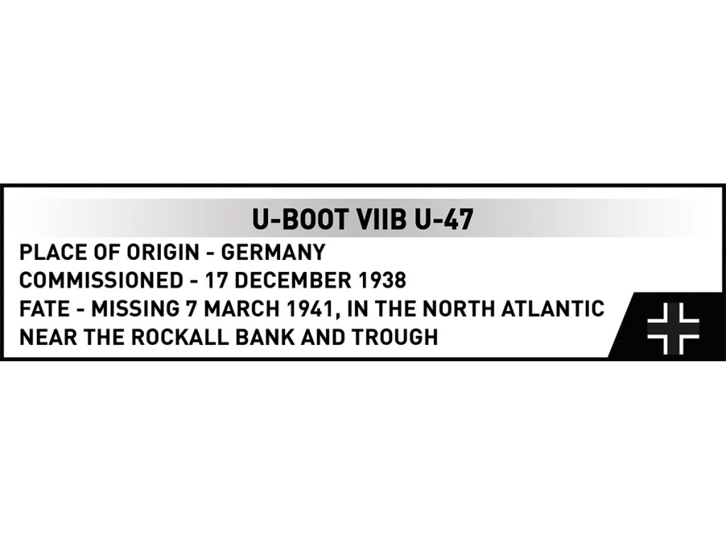 Cobi 4858 II WW Německá ponorka U-Boot VIIB U-47, 1:300, 165 kostek