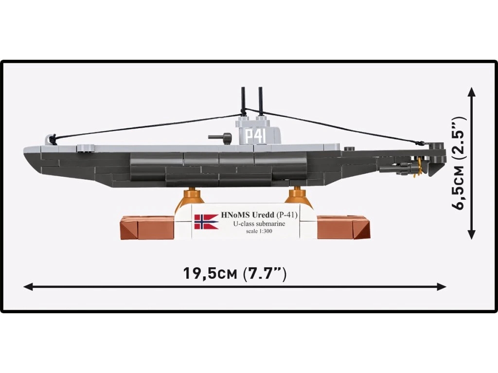 Cobi 4861 II WW HNoMS Uredd (P-41) U-class ponorka 1:300, 142 kostek