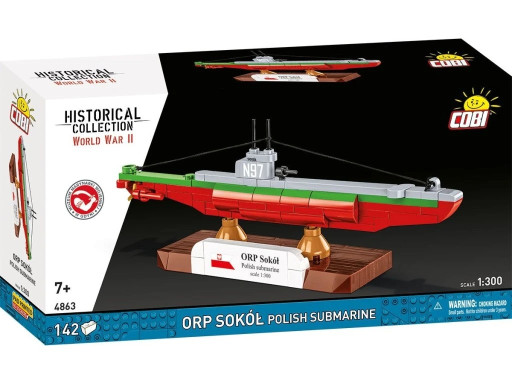 Cobi 4863 II WW ORP SOKOL polská ponorka, 1:300, 142 kostek
