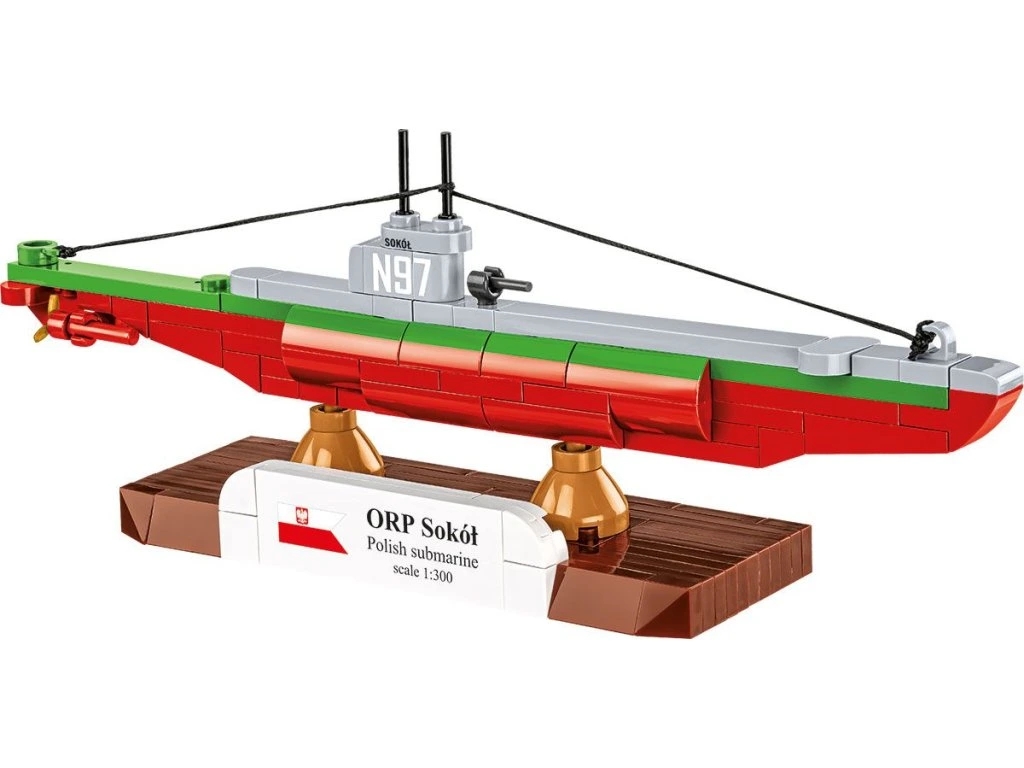Cobi 4863 II WW ORP SOKOL polská ponorka, 1:300, 142 kostek