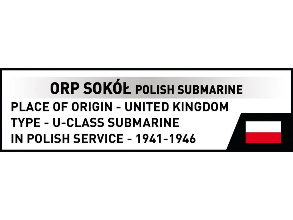 Cobi 4863 II WW ORP SOKOL polská ponorka, 1:300, 142 kostek