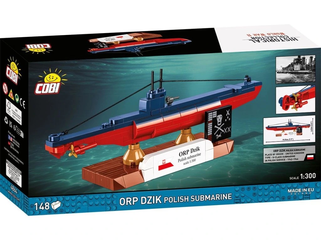 Cobi 4864 II WW ORP DZIK polská ponorka, 1:300, 148 kostek