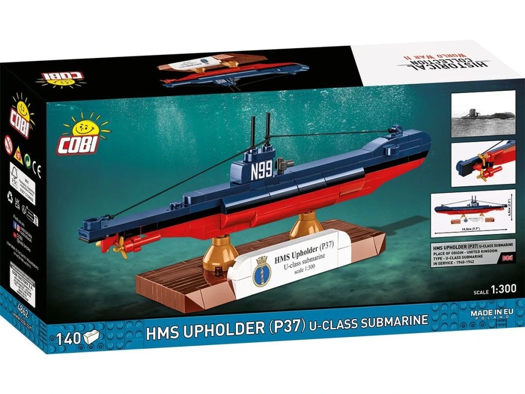 Cobi 4862 II WW HMS Upholder (P37) U-class ponorka 1:300, 140 kostek